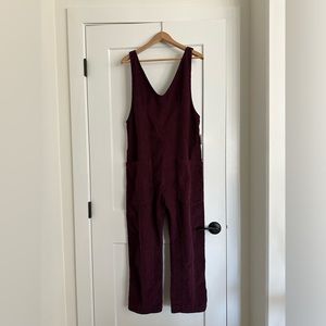 NWT Free People - We The Free High Roller Cord Jumpsuit Italian Plum S Corduroy